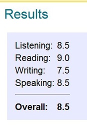 IELTS (Personal result 8.5)